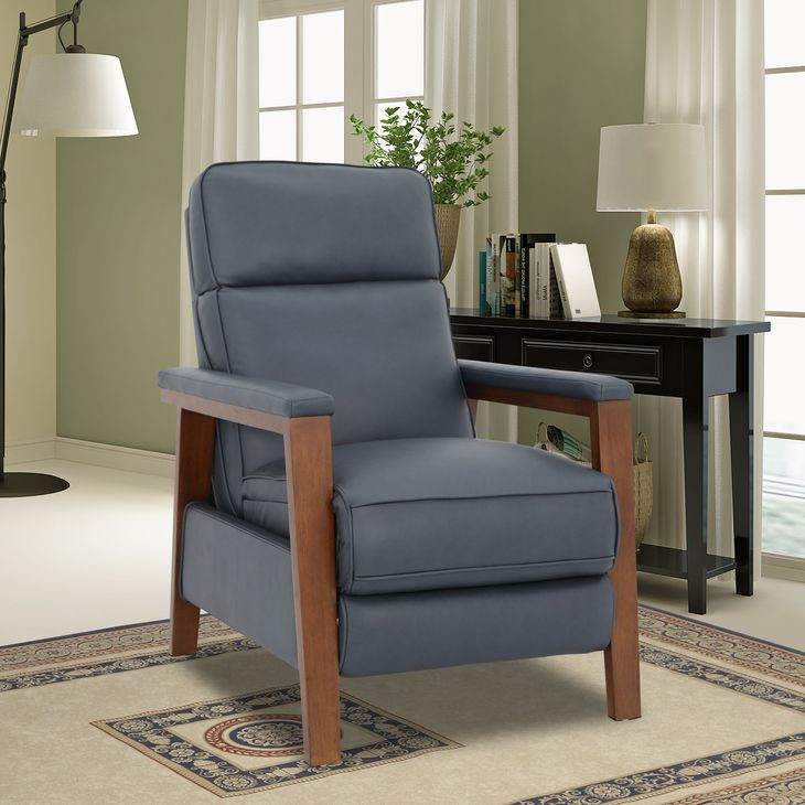 Ashland Santa Fe Ocean Leather Push Thru The Arms Recliner