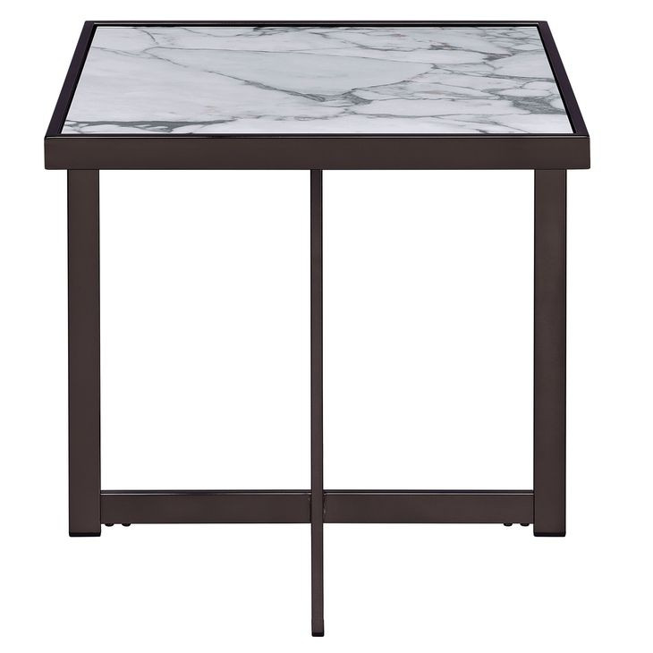 Kayley White Sintered Stone Square End Table