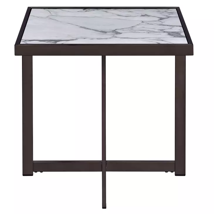 Kayley White Sintered Stone Square End Table