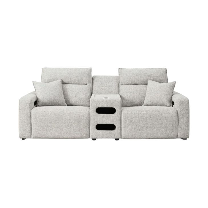 Modmax II Stone Performance Fabric 3 Piece Modular Power Reclining Sectional with USB Charging