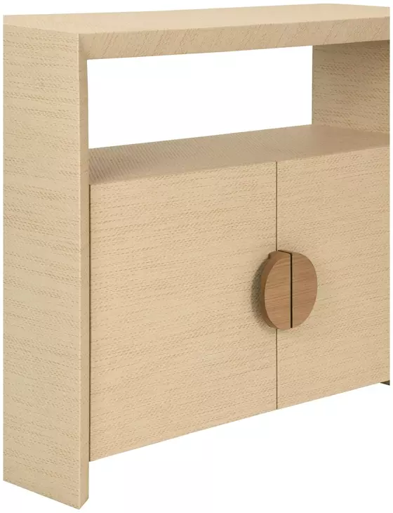 Aspen Natural Grasscloth 2 Door Sofa Table With Open Shelf