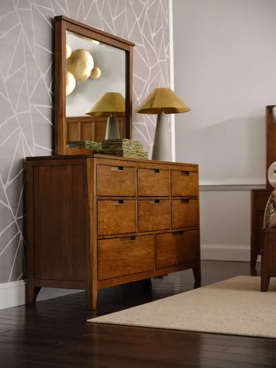 Aspire Profile Brown 8 Drawer Dresser