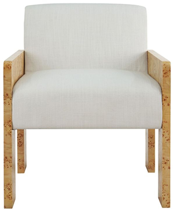 Astor Brown and White Performance Fabric Accent Chair