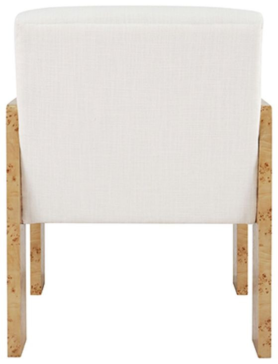 Astor Brown and White Performance Fabric Accent Chair