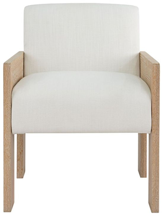 Astor Beige and White Performance Fabric Accent Chair