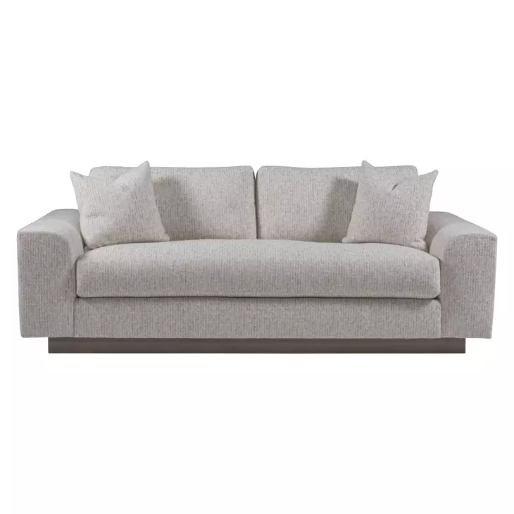 Lana Gray Bench Seat 96" Sofa with Pillows