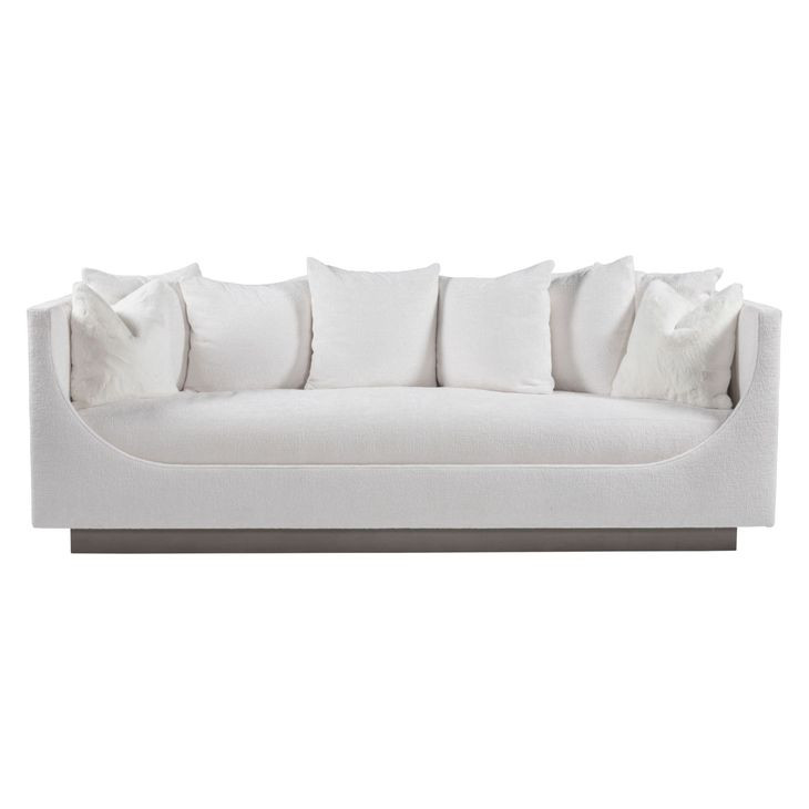 Claudette Cream Bench Seat 95" Sofa with Throw and Ball Pillow