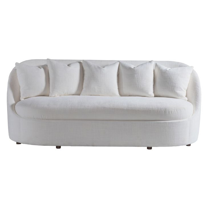 Genevieve Ivory Bench Seat 87" Sofa with Ivory Pillows