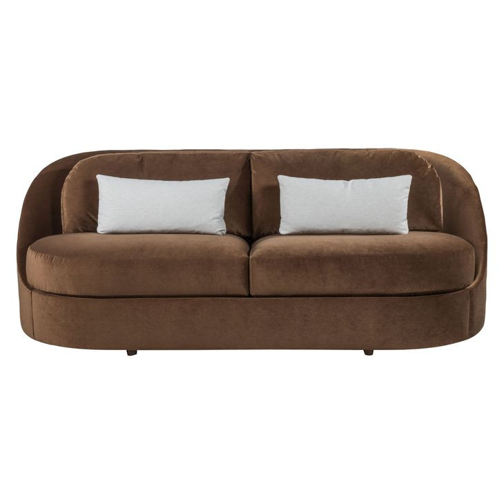 Ava Brown 92" Sofa with Pillows