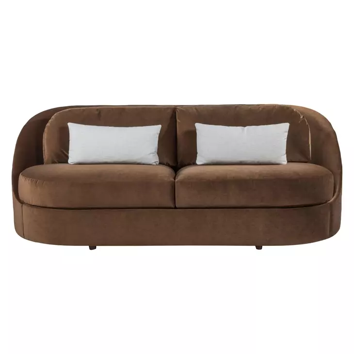 Ava Brown 92" Sofa with Pillows