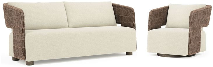Maldives Cream Performance Fabric Outdoor Living Room Set
