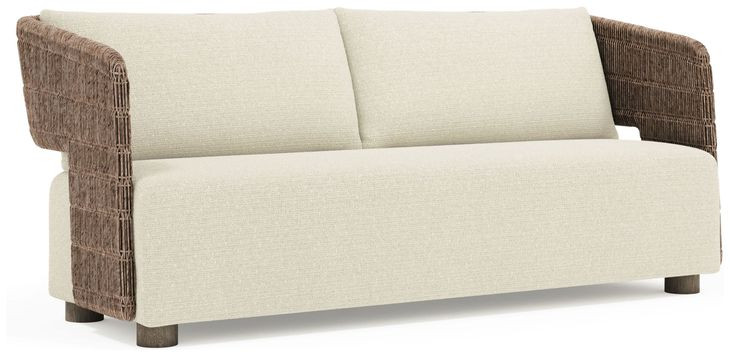 Maldives Cream Performance Fabric 72" Outdoor Sofa