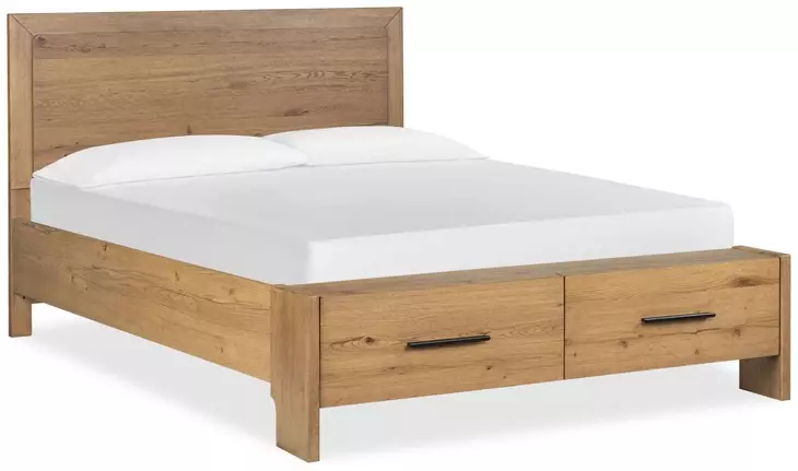 Brookstone Rustic Caramel Queen Storage Panel Bed