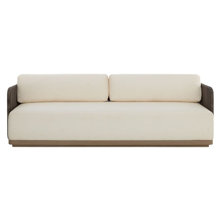 Caelina Stinson Cream Performance Fabric 91" Outdoor Sofa