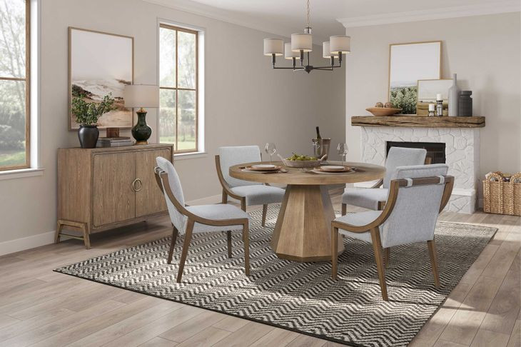 Aurora Latte and Gray Performance Upholstered Sling Chair Set of 2