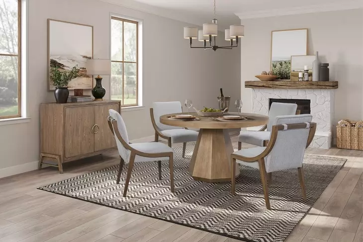Aurora Latte and Gray Performance Upholstered Sling Chair Set of 2