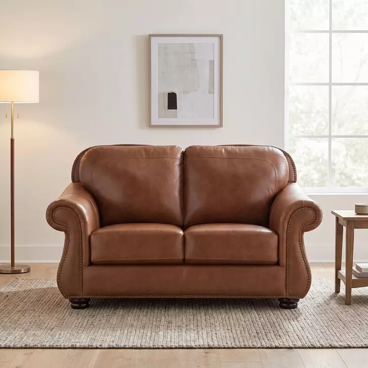 Attleboro Camel Brown 64" Loveseat