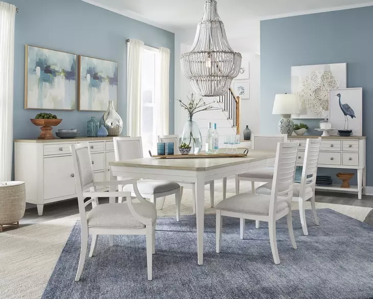Whisperbay Sea Pearl and Driftwood 110" Extendable Rectangular Dining Table