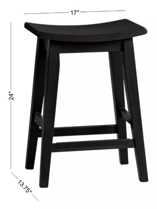 Austin Black Backless Stool Set of 2