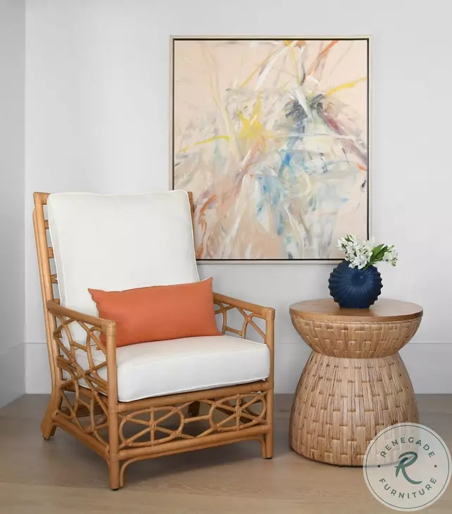 Fiji Water Hyacinth Weave And Mindi Round End Table