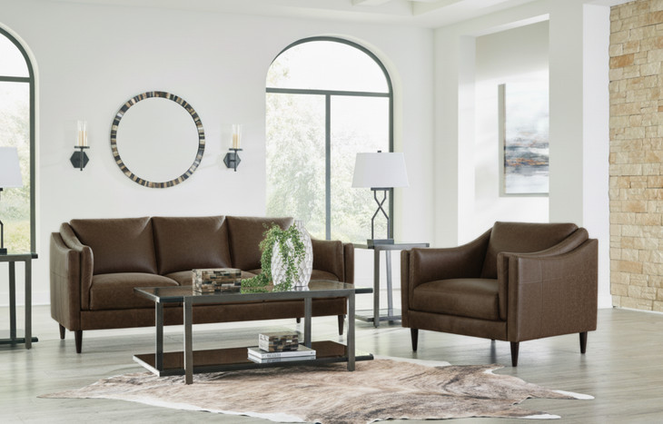 Brighton Bomber Tan Leather Living Room Set