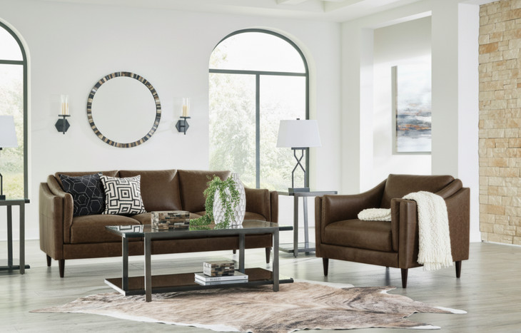 Brighton Bomber Tan Leather Living Room Set