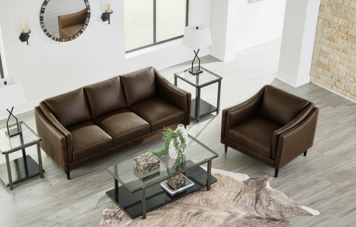 Brighton Bomber Tan 81" Leather Sofa
