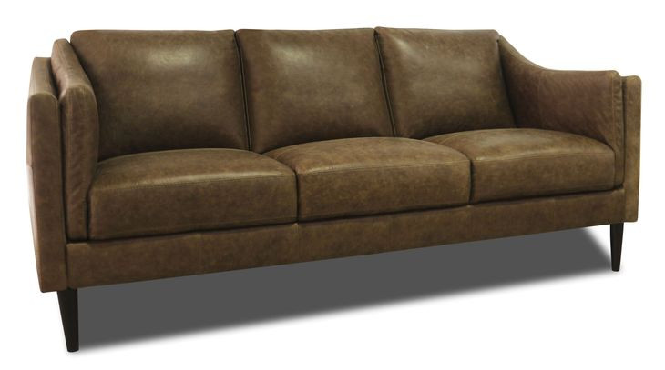 Brighton Bomber Tan 81" Leather Sofa