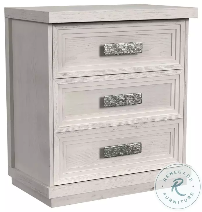 Rhiannon Antique White 3 Drawer Nightstand