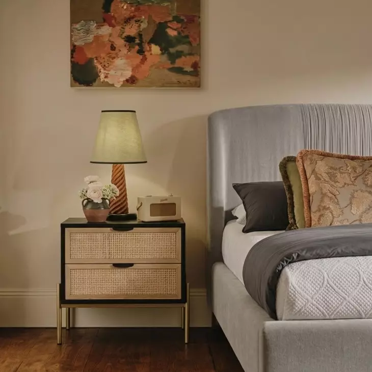 Bryce Polo Club Stone Performance Fabric King Upholstered Platform Bed