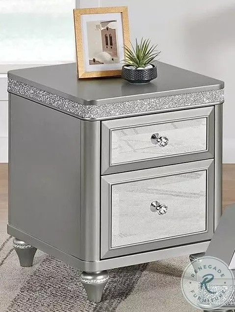 Lavigne Silver Chairside Table