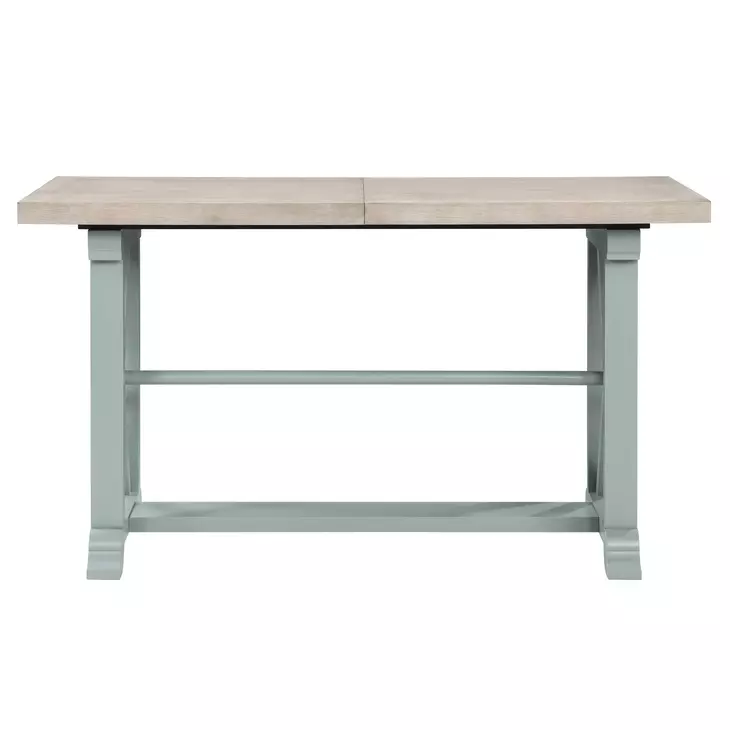 Darcy Beige and Mint Green 82" Extendable Rectangular Counter Height Table