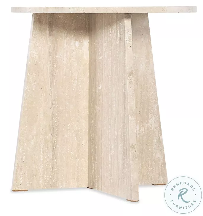 Fusion Travertine Marble Cirque End Table