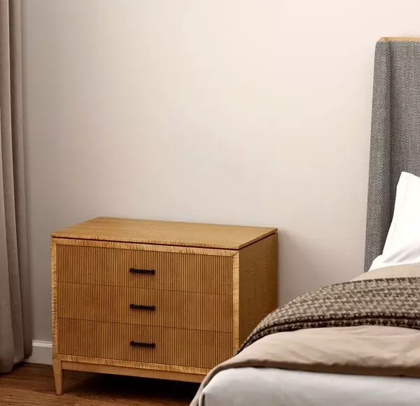 Loft Brown and Black 3 Drawer Reeded Bedside Chest