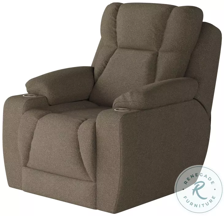 Challenger Glam Squad Truffle Power Headrest Wall Hugger Big Mans Recliner