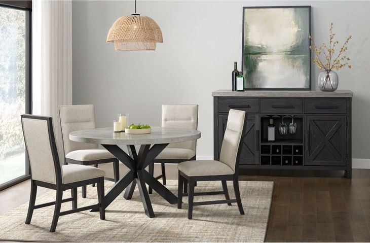 Edge Light Gray and Espresso 2 Door Server