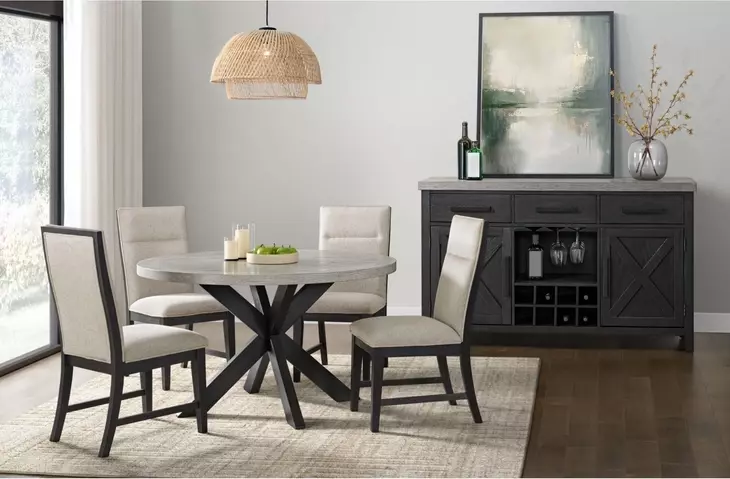 Edge Light Gray and Espresso 2 Door Server