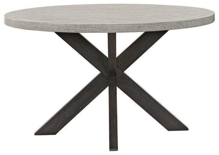 Edge Light Gray and Espresso 52" Round Dining Table