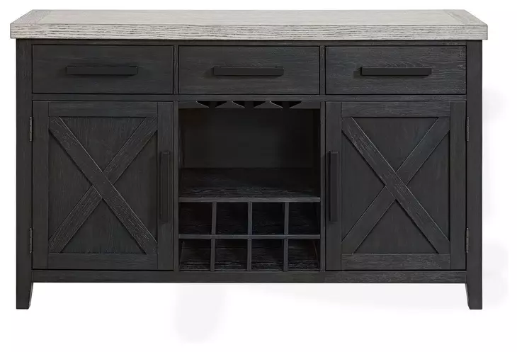 Edge Light Gray and Espresso 2 Door Server