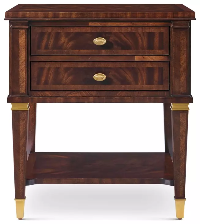 Marlborough Cambridge and Gold 2 Drawer Salinger Open Nightstand