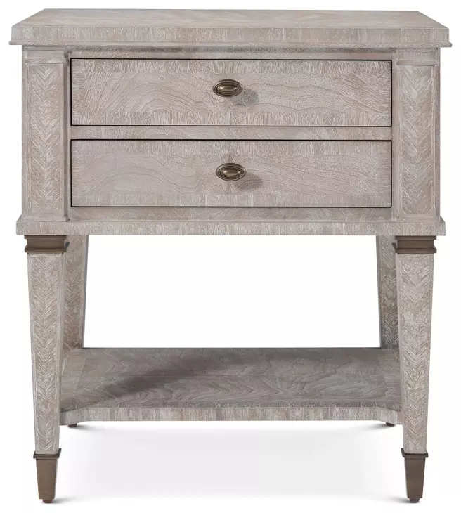 Marlborough Geo Coast and Gold 2 Drawer Salinger Open Nightstand