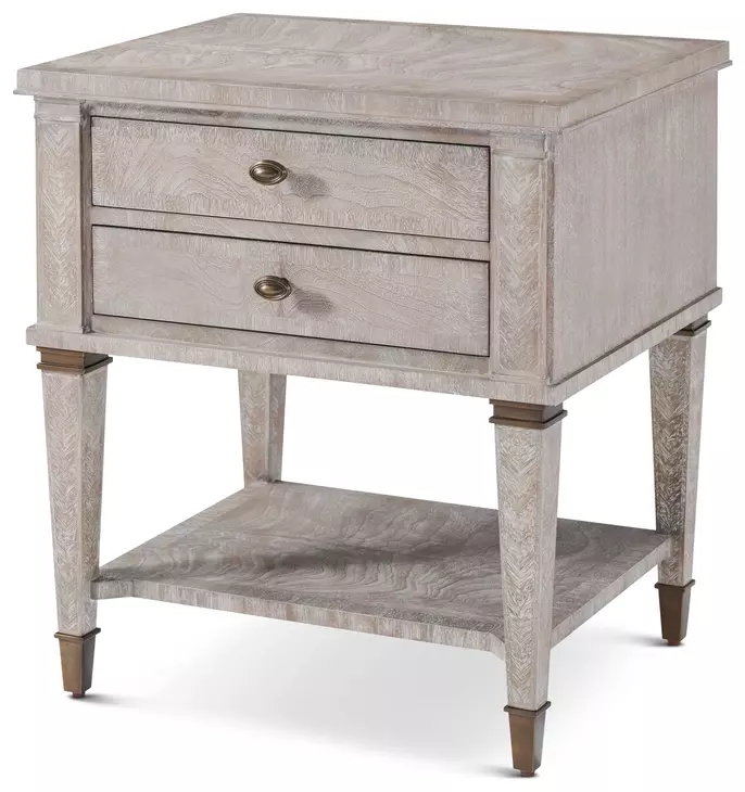 Marlborough Geo Coast and Gold 2 Drawer Salinger Open Nightstand
