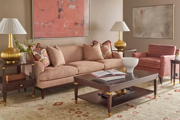Marlborough Cambridge and Gold Rectangular Woolfe Cocktail Table