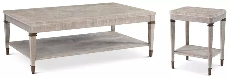 Marlborough Geo Coast and Gold Rectangular Woolfe Occasional Table Set