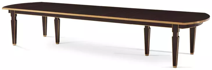 Alexa Hampton Cambridge and Gold 162" Extendable Rectangular Sebastiano Dining Table