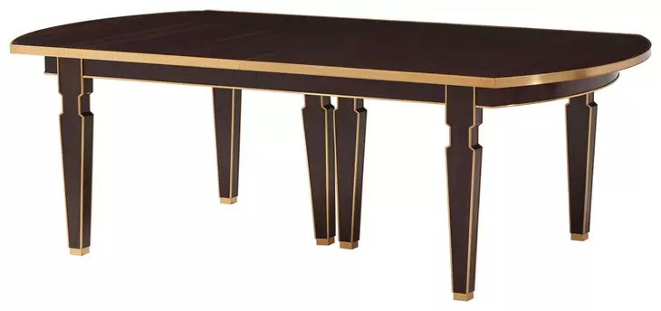 Alexa Hampton Cambridge and Gold 162" Extendable Rectangular Sebastiano Dining Table