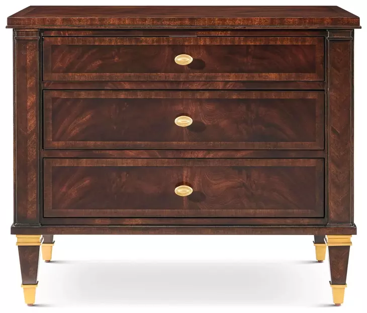 Marlborough Cambridge and Gold 3 Drawer Massie Nightstand