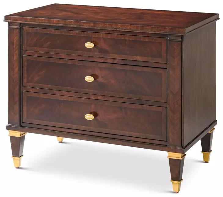 Marlborough Cambridge and Gold 3 Drawer Massie Nightstand