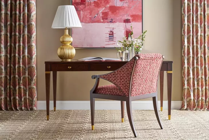 Marlborough Cambridge and Gold 66" Bradbury Writing Desk