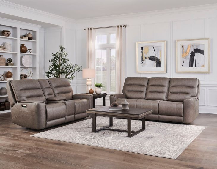 Lawson Sydney Brunette 76" Zero Gravity Power Reclining Loveseat with Console and USB Charging